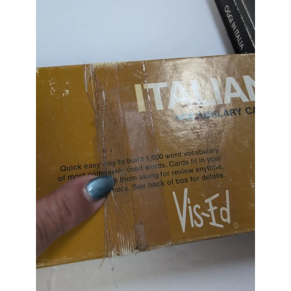 VINTAGE VIS-ED ITALIAN VOCABULARY CARDS & Test Bank First Course In Italian READ